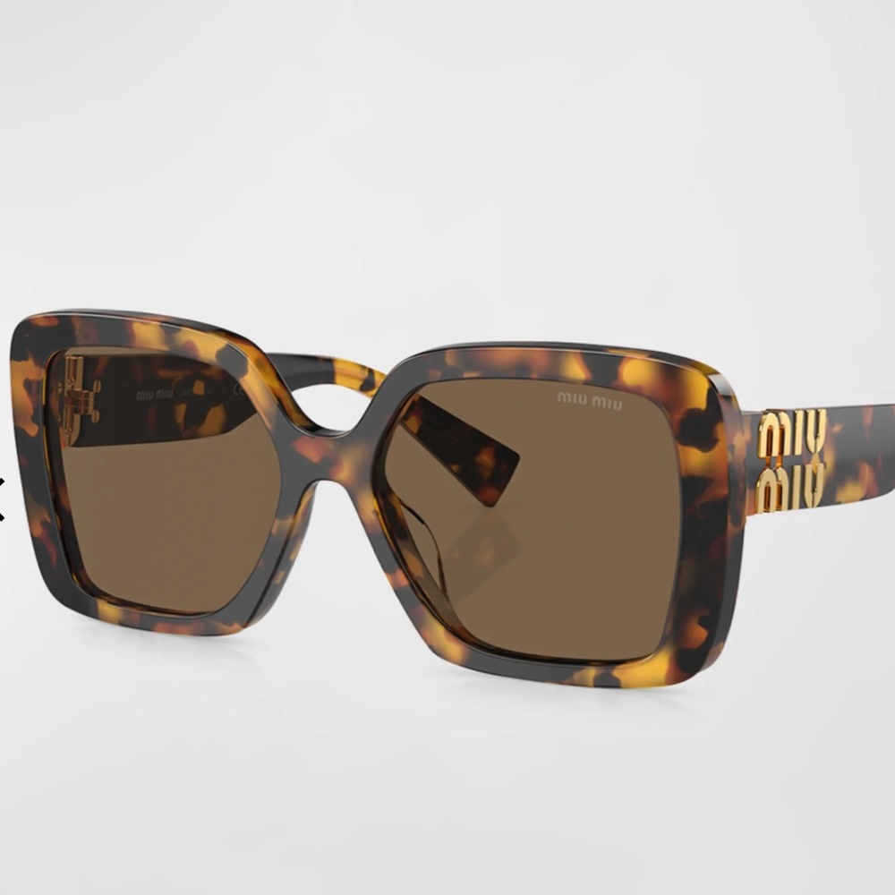 Logo Acetate Square Sunglasses